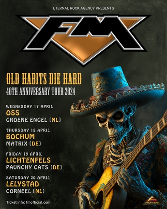 FM live in Netherlands and Germany April 2024 - tour poster