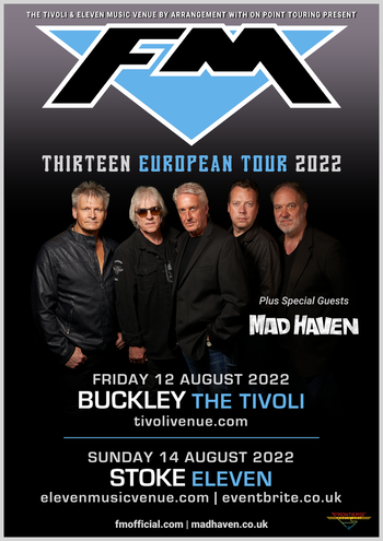 FM + Mad Haven August 2022 tour dates poster