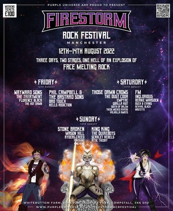 FM live at Firestorm Rock Festival - 13 August 2022 - poster