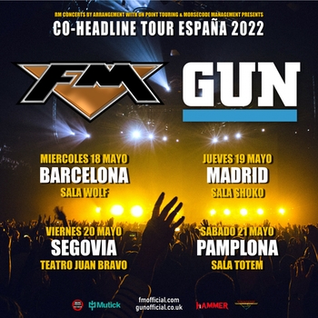 FM + Gun - Spain tour May 2022 - poster
